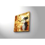 Casa si Gradina - Decoratiuni - Ceasuri - Ceas de perete decorativ, Wallxpert, panza piele de caprioara, multicolor, 28x28 cm, rama lemn - Infinity.ro