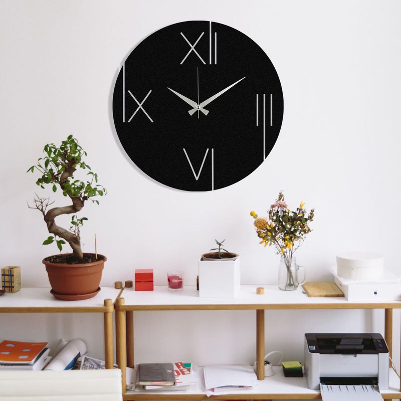 Casa si Gradina - Decoratiuni - Ceasuri - Ceas de perete decorativ, Wallxpert, metal, negru, 48x48 cm, 279ENZ1831 - Infinity.ro