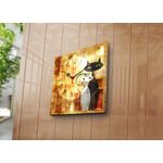 Casa si Gradina - Decoratiuni - Ceasuri - Ceas de perete decorativ, Wallxpert, panza piele de caprioara, multicolor, 28x28 cm, rama lemn - Infinity.ro