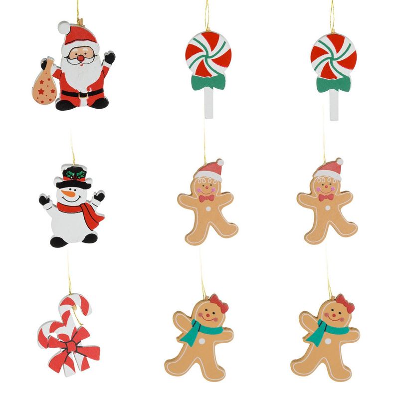 Casa si Gradina - Decoratiuni - Decoratiuni de sezon - Set ornamente craciun, model casa, multicolor, 9 bucati - Infinity.ro