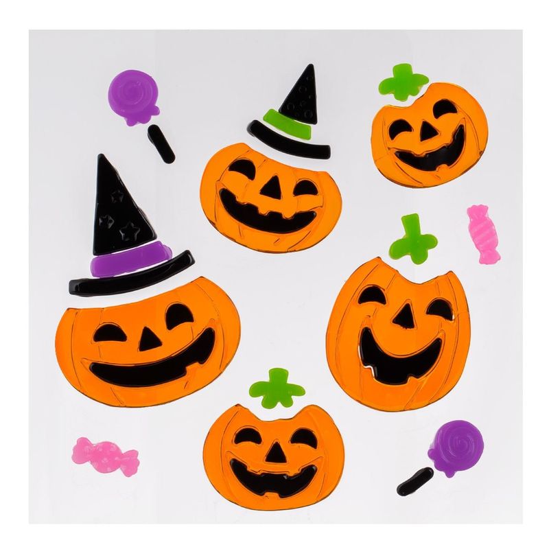 Carti si Birotica - Papetarie - Hartie si topuri - Autocolant - Autocolante Gel Geam, Model Dovleci, Multicolor, Set 12 Bucati - Infinity.ro