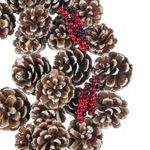 Casa si Gradina - Decoratiuni - Decoratiuni de sezon - Set conuri decorative, ninse, insertii pomusoare rosu, lemn, diametru 5cm, 20 bucati - Infinity.ro