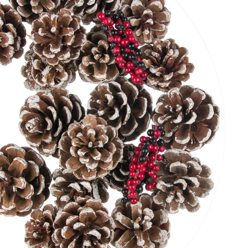 Casa si Gradina - Decoratiuni - Decoratiuni de sezon - Set conuri decorative, ninse, insertii pomusoare rosu, lemn, diametru 5cm, 20 bucati - Infinity.ro