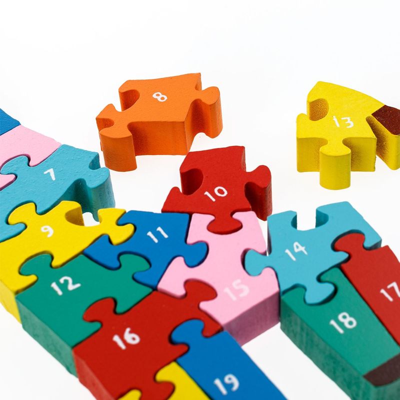 Jucarii, Copii si Bebe - Jucarii si jocuri - Jocuri si puzzle - Puzzle - Puzzle lemn educativ, girafa, 11 x 28cm, multicolor, numere 1-20 - Infinity.ro