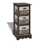 Casa si Gradina - Mobilier - Dulapuri si sifoniere - Dulapuri - Dulap de depozitare din lemn, 3 cosuri impletite, maro - Infinity.ro