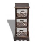 Casa si Gradina - Mobilier - Dulapuri si sifoniere - Dulapuri - Dulap de depozitare din lemn, 3 cosuri impletite, maro - Infinity.ro