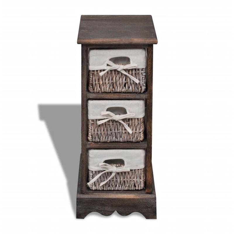 Casa si Gradina - Mobilier - Dulapuri si sifoniere - Dulapuri - Dulap de depozitare din lemn, 3 cosuri impletite, maro - Infinity.ro