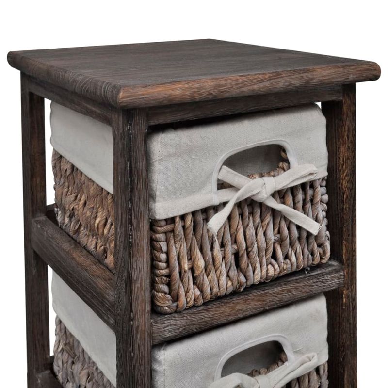 Casa si Gradina - Mobilier - Dulapuri si sifoniere - Dulapuri - Dulap de depozitare din lemn, 3 cosuri impletite, maro - Infinity.ro