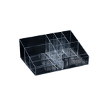 Ingrijire personala si Cosmetice - Machiaj - Portfarduri si genti cosmetice - Suport acrilic cosmetice, 9 compartimente, transparent, dimensiuni 25 x 19 x 9cm - Infinity.ro