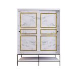 Casa si Gradina - Mobilier - Dulapuri si sifoniere - Sifoniere - Sifonier, Hanah Home, pal melaminat, alb negru auriu, 150x57x200 cm - Infinity.ro