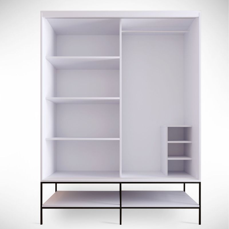 Casa si Gradina - Mobilier - Dulapuri si sifoniere - Sifoniere - Sifonier, Hanah Home, pal melaminat, alb negru auriu, 150x57x200 cm - Infinity.ro
