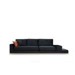 Casa si Gradina - Mobilier - Canapele si coltare - Canapele - Canapea 4 locuri, Hanah Home, lemn fag si pal, negru auriu, 320x102x84 cm - Infinity.ro