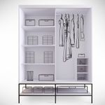 Casa si Gradina - Mobilier - Dulapuri si sifoniere - Sifoniere - Sifonier, Hanah Home, pal melaminat, alb negru auriu, 150x57x200 cm - Infinity.ro