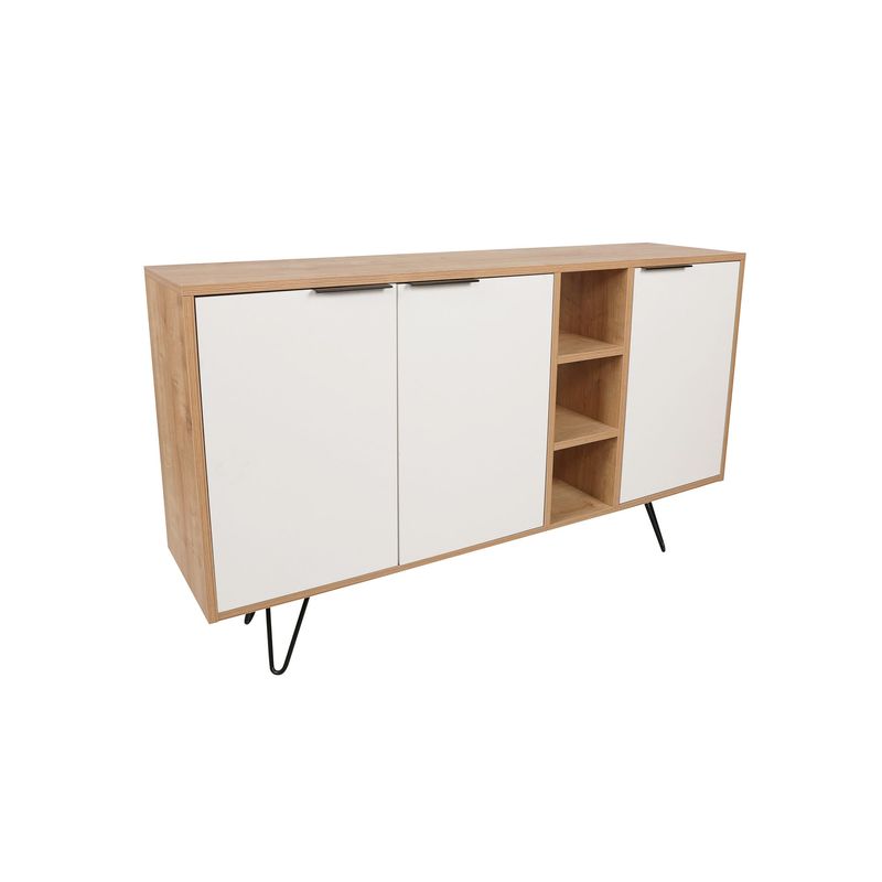 Casa si Gradina - Mobilier - Comode si corpuri - Console - Consola, Hanah Home, pal melaminat, stejar si alb, 142x35,6x83 cm - Infinity.ro