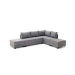 Casa si Gradina - Mobilier - Canapele si coltare - Coltare - Coltar extensibil, Hanah Home, lemn si panouri din fibre, gri, 210x280x70 cm - Infinity.ro