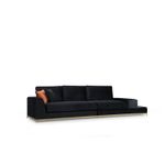 Casa si Gradina - Mobilier - Canapele si coltare - Canapele - Canapea 4 locuri, Hanah Home, lemn fag si pal, negru auriu, 320x102x84 cm - Infinity.ro