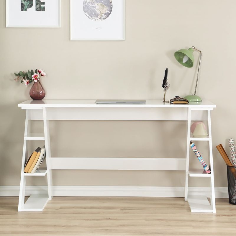 Casa si Gradina - Mobilier - Mese si birouri - Birouri - Birou de studiu, Hanah Home, pal, alb, 140x60x73 cm - Infinity.ro