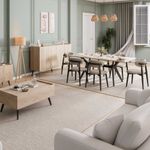 Casa si Gradina - Mobilier - Comode si corpuri - Console - Consola, Hanah Home, panou de particule melaminat, stejar, 180x43x100 cm - Infinity.ro