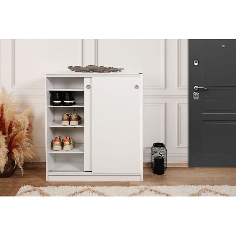 Casa si Gradina - Mobilier - Dulapuri si sifoniere - Dulapuri pantofi - Dulap pantofi, Hanah Home, pal melaminat, alb, 91x37x105 cm - Infinity.ro