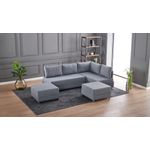 Casa si Gradina - Mobilier - Canapele si coltare - Coltare - Coltar extensibil, Hanah Home, lemn si panouri din fibre, gri, 210x280x70 cm - Infinity.ro