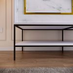 Casa si Gradina - Mobilier - Dulapuri si sifoniere - Sifoniere - Sifonier, Hanah Home, pal melaminat, alb negru auriu, 150x57x200 cm - Infinity.ro