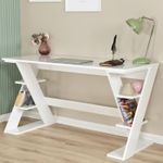 Casa si Gradina - Mobilier - Mese si birouri - Birouri - Birou de studiu, Hanah Home, pal, alb, 140x60x73 cm - Infinity.ro