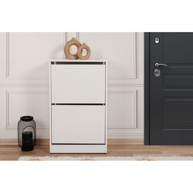 Casa si Gradina - Mobilier - Dulapuri si sifoniere - Dulapuri pantofi - Dulap pantofi, Hanah Home, pal melaminat, alb, 51x26x84 cm - Infinity.ro