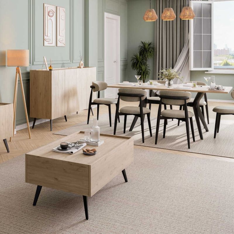 Casa si Gradina - Mobilier - Comode si corpuri - Console - Consola, Hanah Home, panou de particule melaminat, stejar, 180x43x100 cm - Infinity.ro