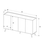 Casa si Gradina - Mobilier - Comode si corpuri - Console - Consola, Hanah Home, panou de particule melaminat, stejar, 180x43x100 cm - Infinity.ro