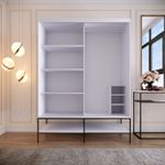 Casa si Gradina - Mobilier - Dulapuri si sifoniere - Sifoniere - Sifonier, Hanah Home, pal melaminat, alb negru auriu, 150x57x200 cm - Infinity.ro