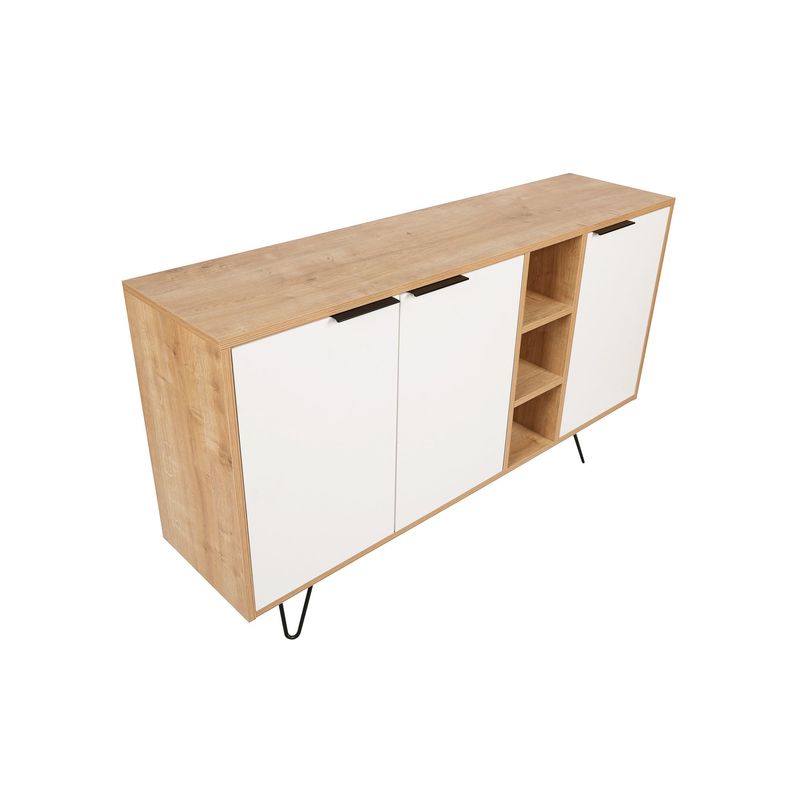 Casa si Gradina - Mobilier - Comode si corpuri - Console - Consola, Hanah Home, pal melaminat, stejar si alb, 142x35,6x83 cm - Infinity.ro