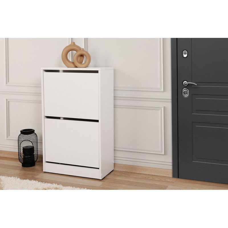 Casa si Gradina - Mobilier - Dulapuri si sifoniere - Dulapuri pantofi - Dulap pantofi, Hanah Home, pal melaminat, alb, 51x26x84 cm - Infinity.ro