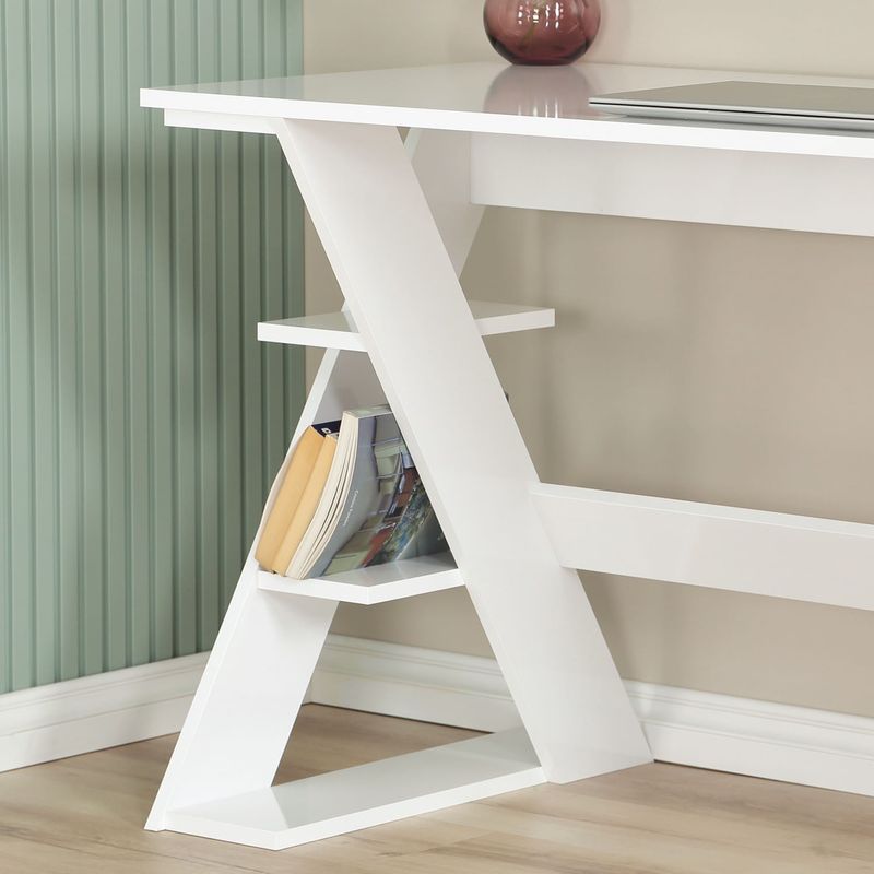 Casa si Gradina - Mobilier - Mese si birouri - Birouri - Birou de studiu, Hanah Home, pal, alb, 140x60x73 cm - Infinity.ro