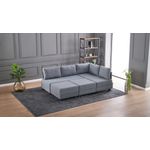 Casa si Gradina - Mobilier - Canapele si coltare - Coltare - Coltar extensibil, Hanah Home, lemn si panouri din fibre, gri, 210x280x70 cm - Infinity.ro