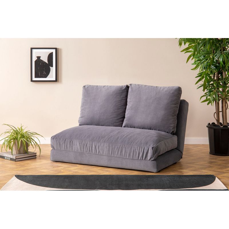 Casa si Gradina - Mobilier - Canapele si coltare - Canapele - Canapea extensibila, Hanah Home, metal si poliester, gri, 185x120 cm - Infinity.ro