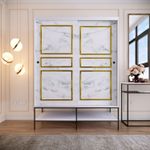 Casa si Gradina - Mobilier - Dulapuri si sifoniere - Sifoniere - Sifonier, Hanah Home, pal melaminat, alb negru auriu, 150x57x200 cm - Infinity.ro