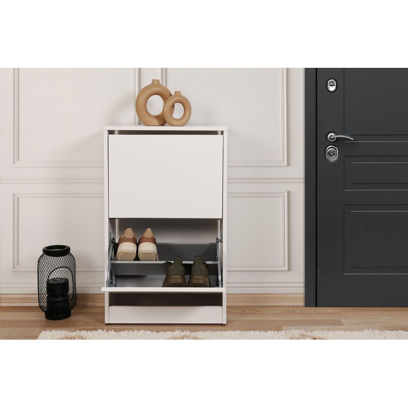 Casa si Gradina - Mobilier - Dulapuri si sifoniere - Dulapuri pantofi - Dulap pantofi, Hanah Home, pal melaminat, alb, 51x26x84 cm - Infinity.ro