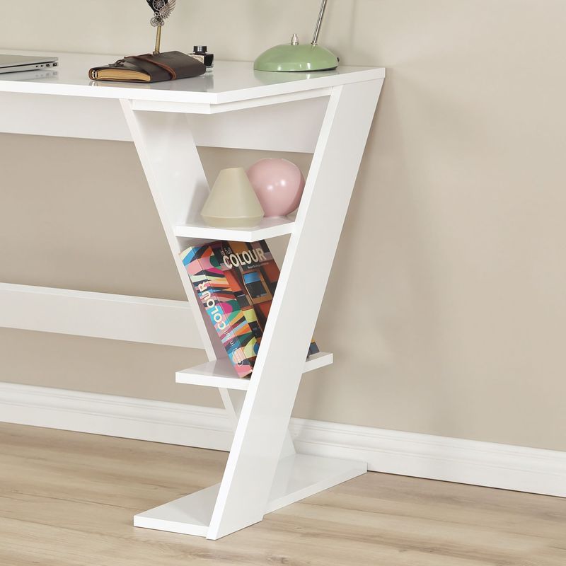 Casa si Gradina - Mobilier - Mese si birouri - Birouri - Birou de studiu, Hanah Home, pal, alb, 140x60x73 cm - Infinity.ro