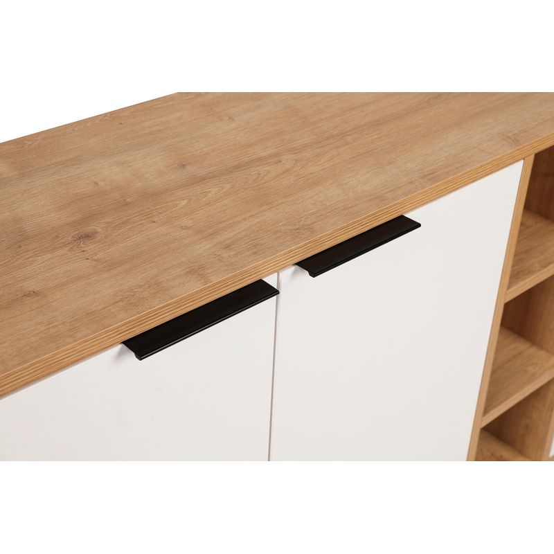 Casa si Gradina - Mobilier - Comode si corpuri - Console - Consola, Hanah Home, pal melaminat, stejar si alb, 142x35,6x83 cm - Infinity.ro