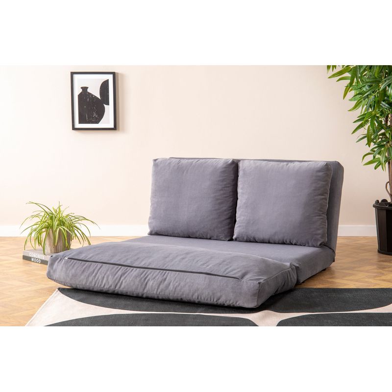 Casa si Gradina - Mobilier - Canapele si coltare - Canapele - Canapea extensibila, Hanah Home, metal si poliester, gri, 185x120 cm - Infinity.ro