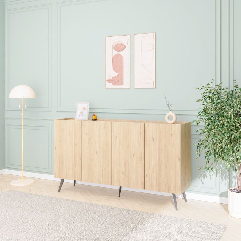 Casa si Gradina - Mobilier - Comode si corpuri - Console - Consola, Hanah Home, panou de particule melaminat, stejar, 180x43x100 cm - Infinity.ro