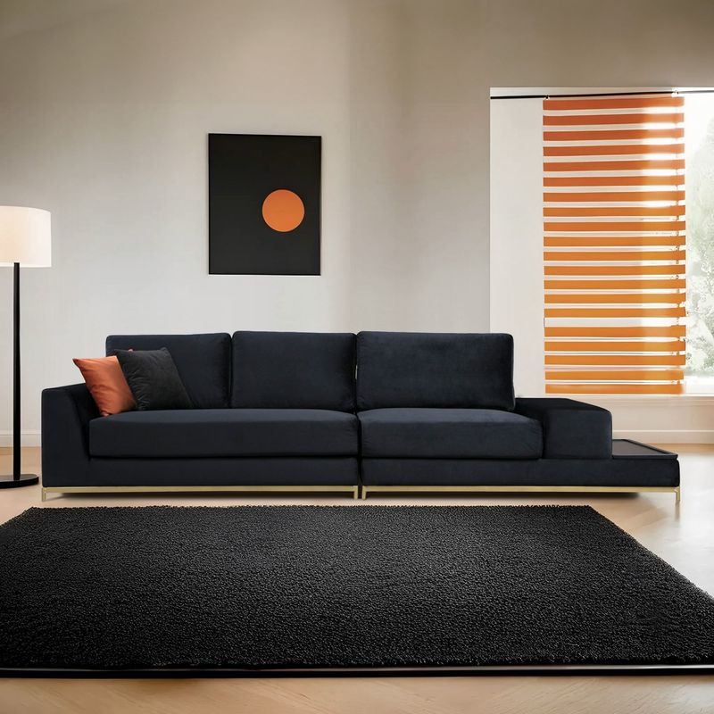 Casa si Gradina - Mobilier - Canapele si coltare - Canapele - Canapea 4 locuri, Hanah Home, lemn fag si pal, negru auriu, 320x102x84 cm - Infinity.ro