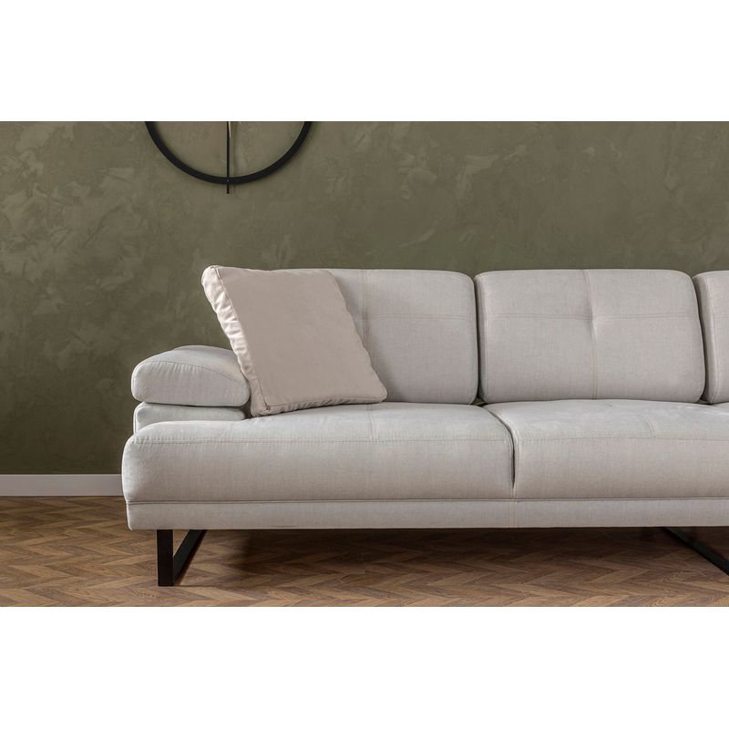 Casa si Gradina - Mobilier - Canapele si coltare - Coltare - Coltar, Hanah Home, lemn fag si pal, bej, 274x174 cm - Infinity.ro