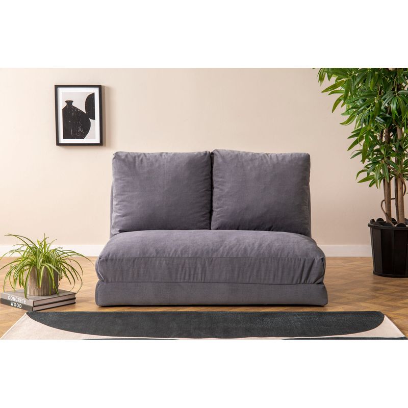 Casa si Gradina - Mobilier - Canapele si coltare - Canapele - Canapea extensibila, Hanah Home, metal si poliester, gri, 185x120 cm - Infinity.ro