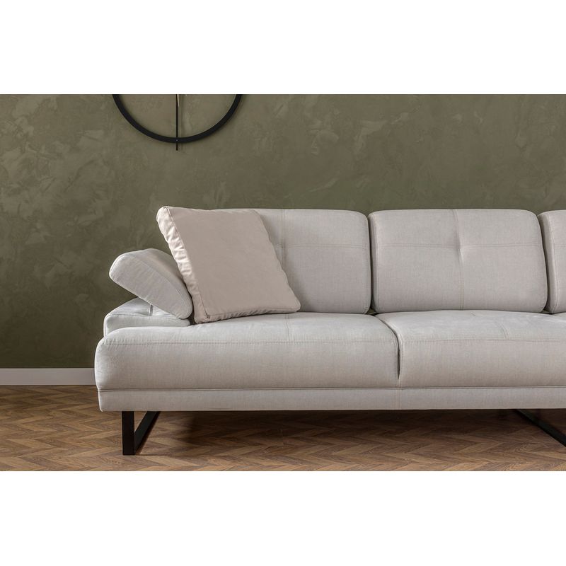 Casa si Gradina - Mobilier - Canapele si coltare - Coltare - Coltar, Hanah Home, lemn fag si pal, bej, 274x174 cm - Infinity.ro