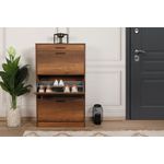 Casa si Gradina - Mobilier - Dulapuri si sifoniere - Dulapuri pantofi - Dulap pantofi, Hanah Home, pal melaminat, nuc oslo, 75x29x128 cm - Infinity.ro