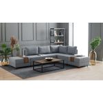 Casa si Gradina - Mobilier - Canapele si coltare - Coltare - Coltar extensibil, Hanah Home, lemn si panouri din fibre, gri, 210x280x70 cm - Infinity.ro