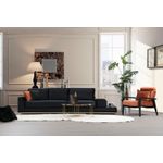 Casa si Gradina - Mobilier - Canapele si coltare - Canapele - Canapea 4 locuri, Hanah Home, lemn fag si pal, negru auriu, 320x102x84 cm - Infinity.ro