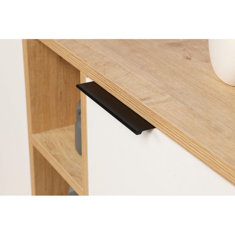 Casa si Gradina - Mobilier - Comode si corpuri - Console - Consola, Hanah Home, pal melaminat, stejar si alb, 142x35,6x83 cm - Infinity.ro