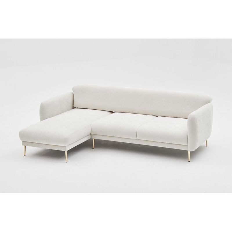 Casa si Gradina - Mobilier - Canapele si coltare - Coltare - Coltar extensibil, Atelier Del Sofa, lemn de fag, crem auriu, 266x133x95 cm - Infinity.ro
